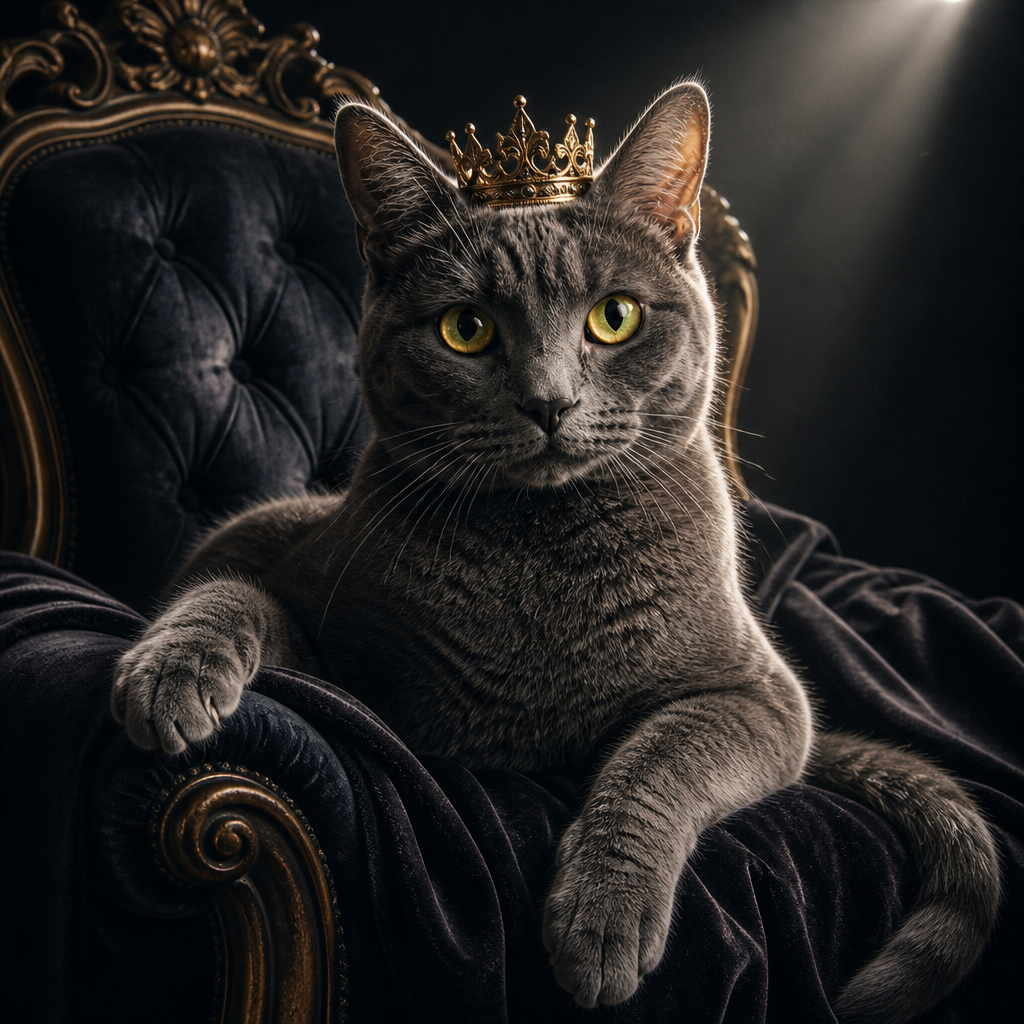 Moritz on a velvet chair